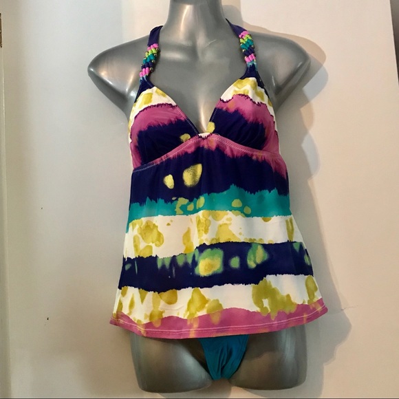 Tankini Top only ABS by Allen Schwartz Swimwear Multicoloured Size 6 - Picture 6 of 12